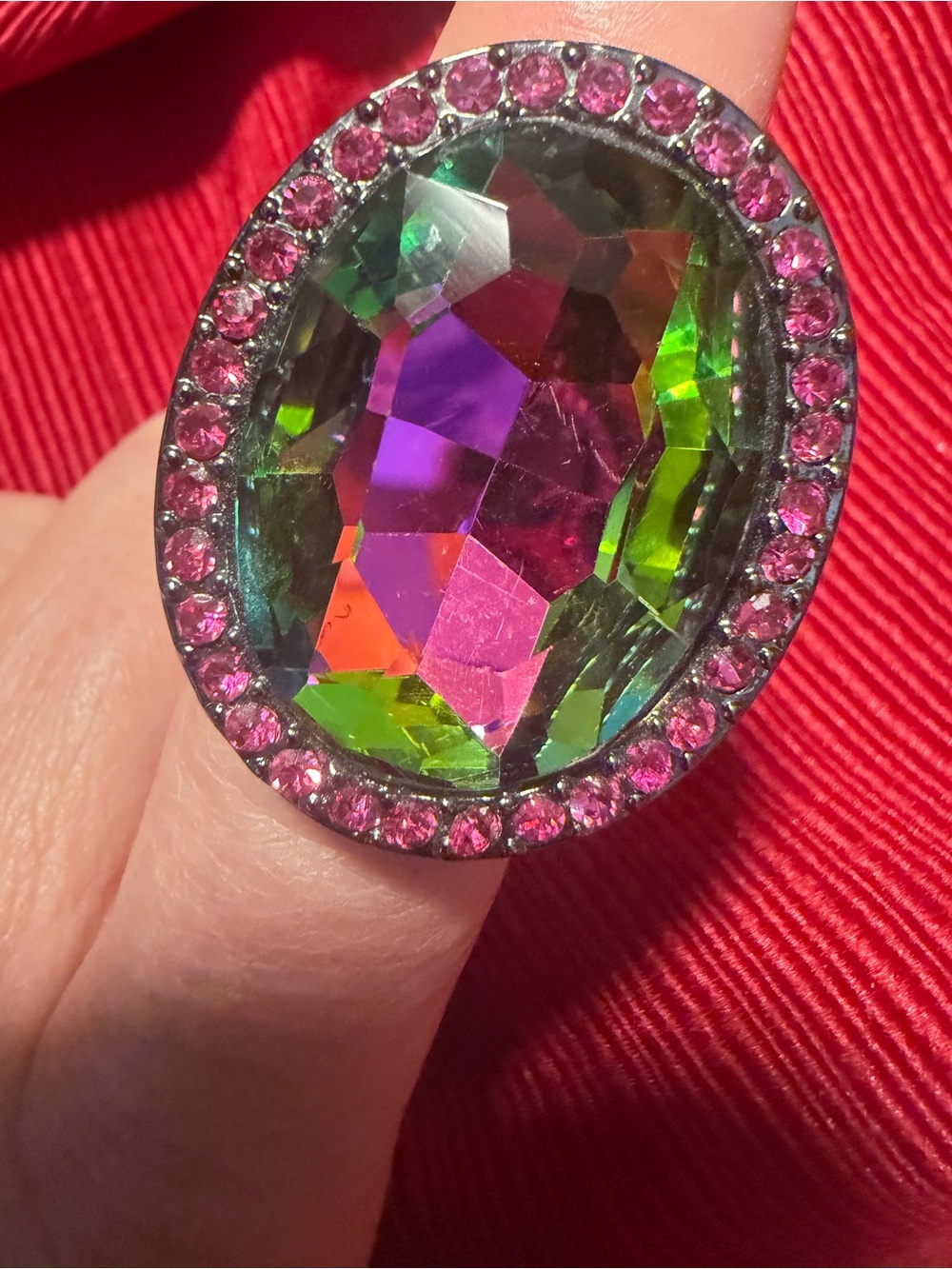 Park Lane Multicolor Crystal Statement Ring Size 8
